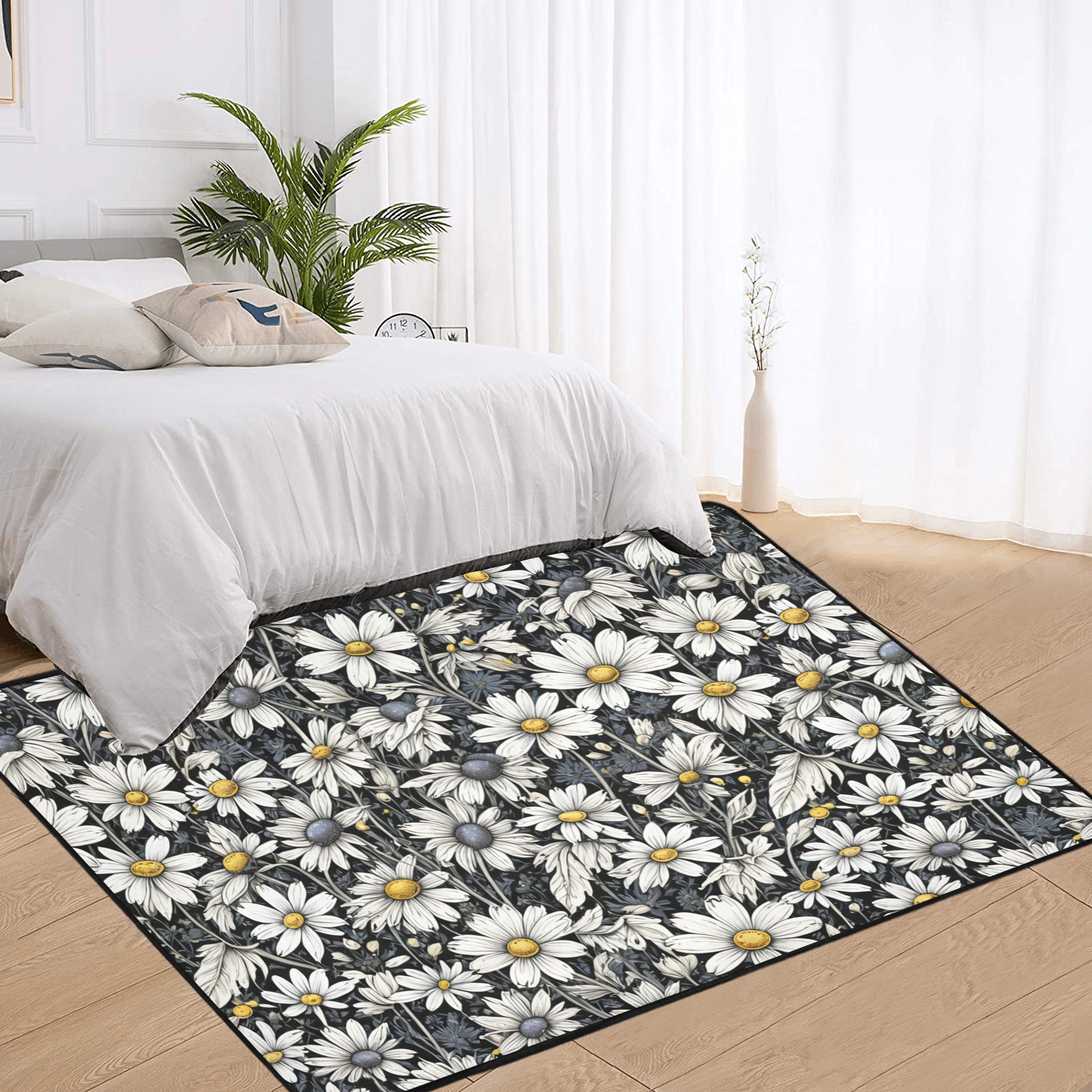 Fabulous Florals 12 Area Rug with Black Binding 7'x5'