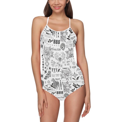 Inspirational tattoo pattern BL Strap Swimsuit ( Model S05)