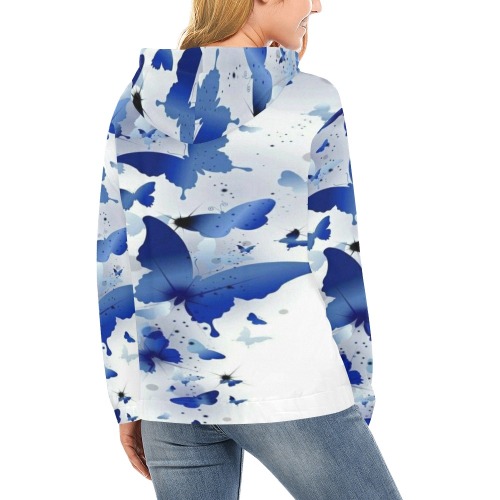 butterfly All Over Print Hoodie for Women (USA Size) (Model H13)