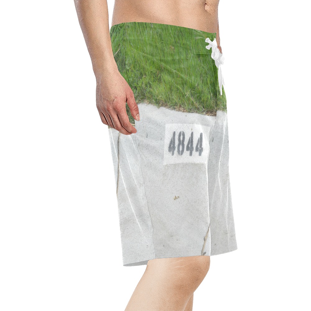 Street Number 4844 with White Tie Men's All Over Print Board Shorts (Model L16)
