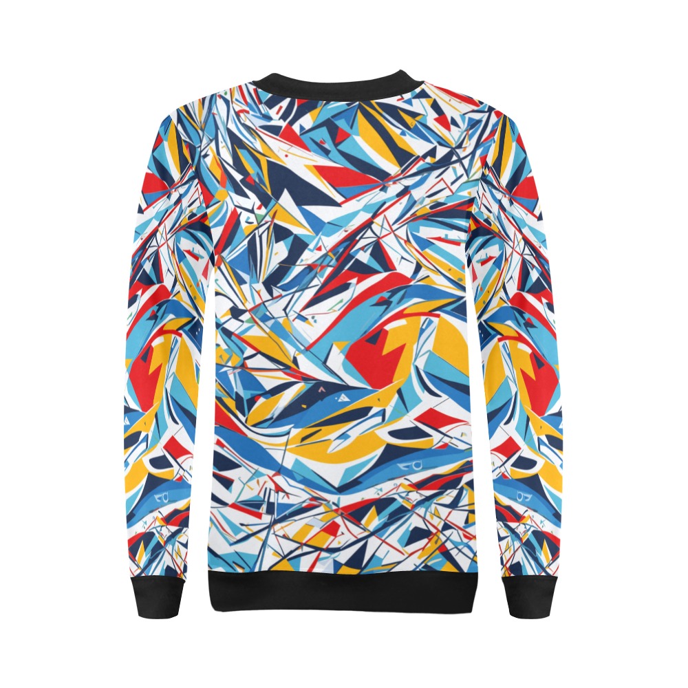 Winter skiing. Abstract art of mountains and runs. All Over Print Crewneck Sweatshirt for Women (Model H18)