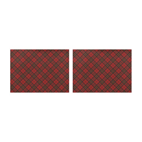 Red tartan plaid winter Christmas pattern holidays Placemat 14’’ x 19’’ (Set of 2)