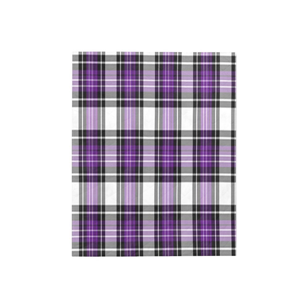 Purple Black Plaid Quilt 40"x50"