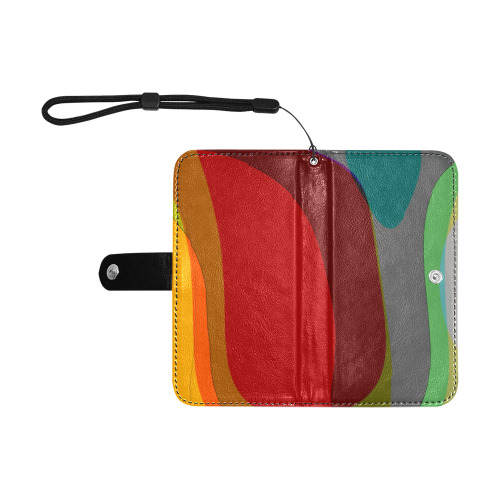 Colorful Abstract 118 Flip Leather Purse for Mobile Phone/Small (Model 1704)
