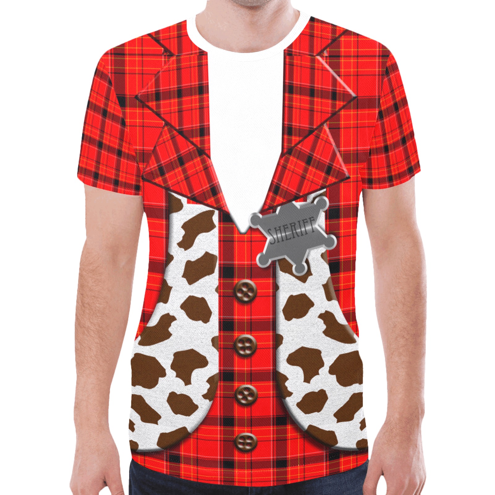 Sheriff Vest Halloween Costume New All Over Print T-shirt for Men (Model T45)