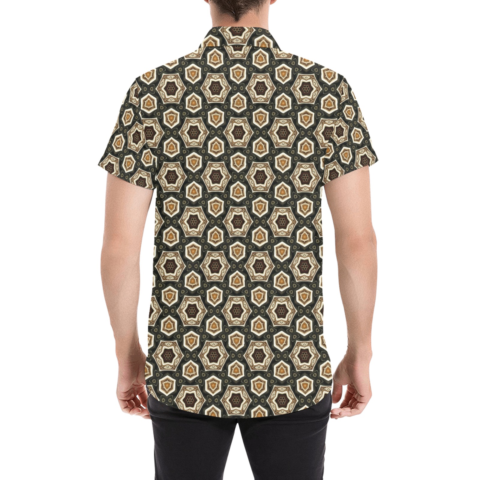 Smoked Wood, Bronze and Iron (smaller) 8000 Men's All Over Print Short Sleeve Shirt (Model T53)