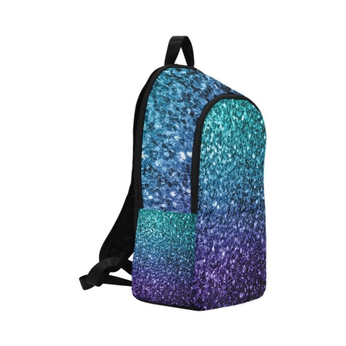 Aqua blue ombre faux glitter sparkles Fabric Backpack for Adult (Model 1659)
