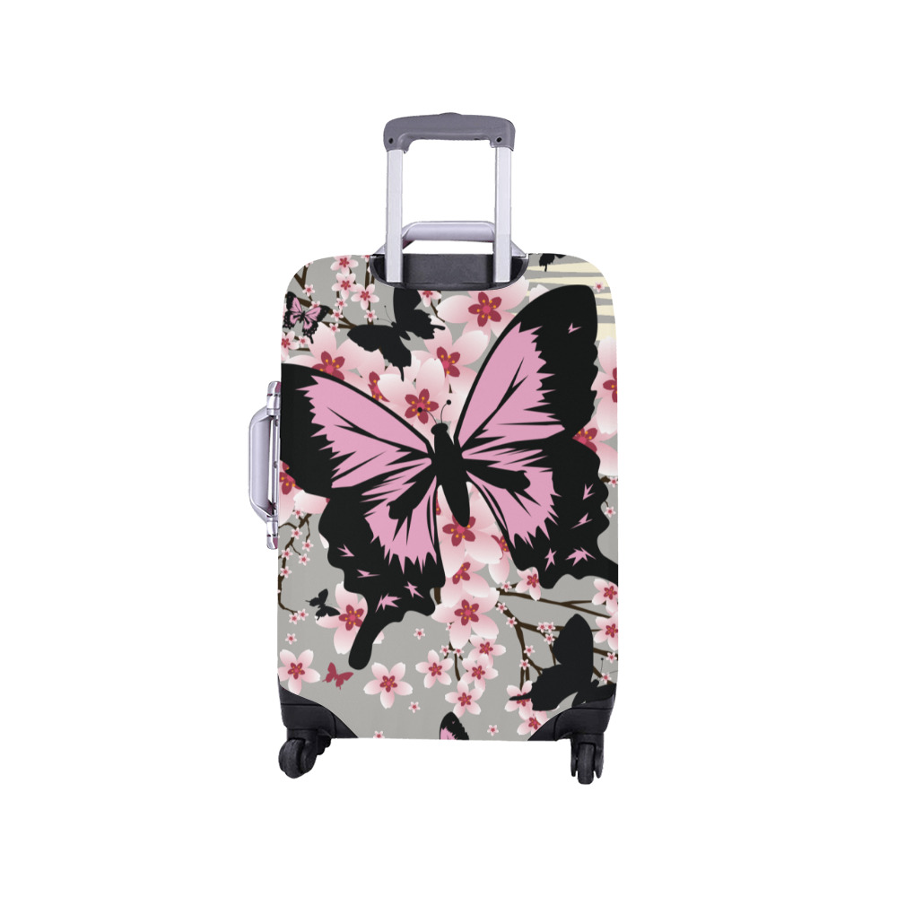 Cherry Blossom Butterflies Luggage Cover/Small 18"-21"
