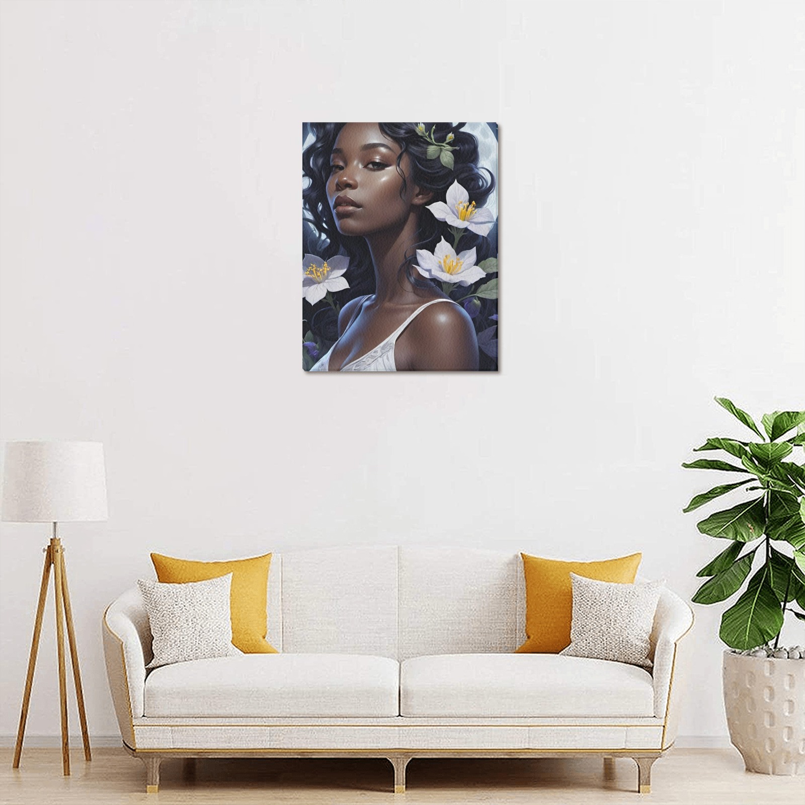 Nightshade_moon_Goddess_TradingCard Upgraded Canvas Print 11"x14"