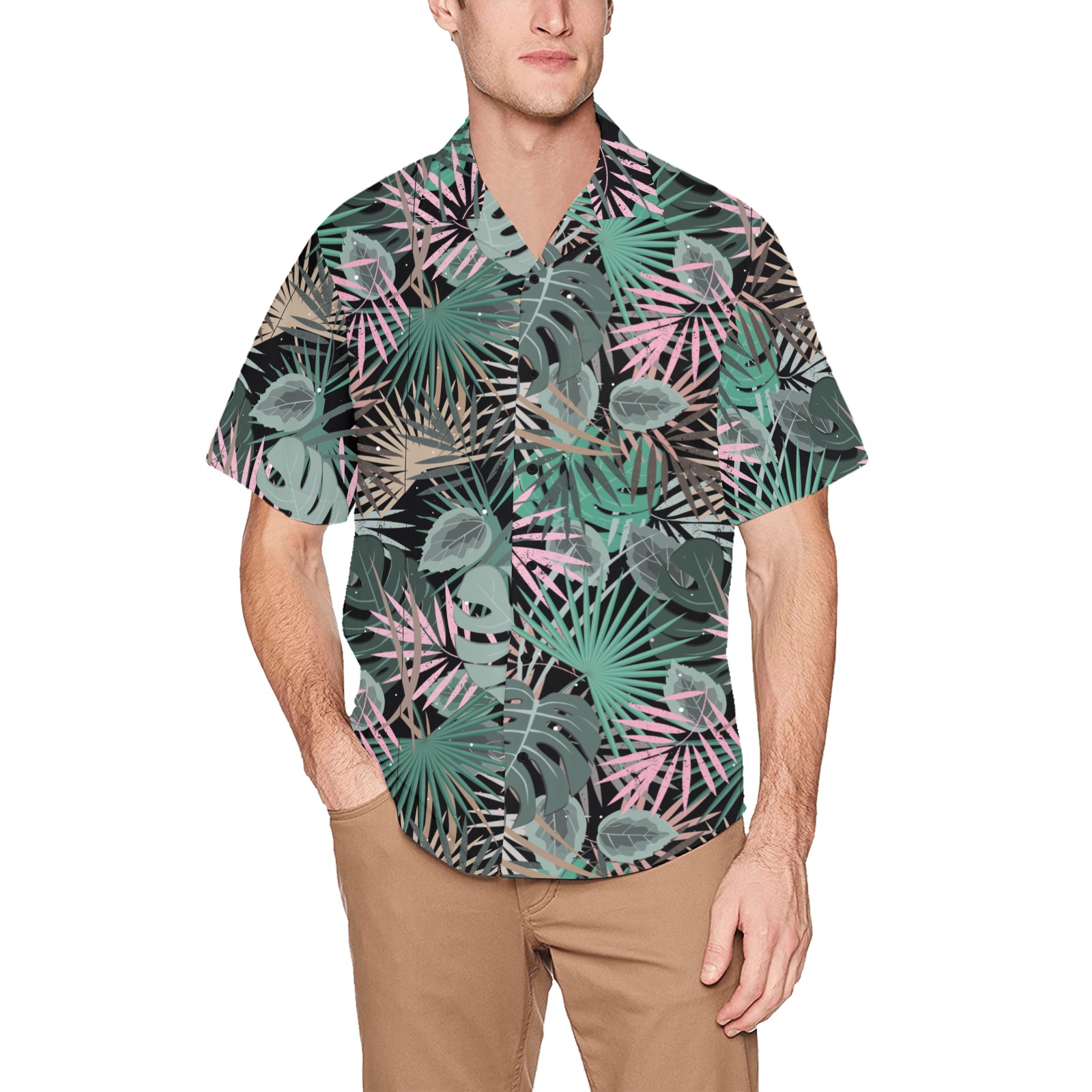 SONGKRAN Hawaiian Flower Print Hawaiian Shirt with Chest Pocket (Model T58)