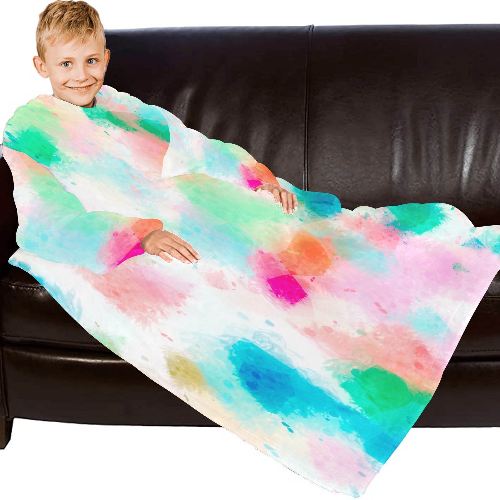 painteddreams Blanket Robe with Sleeves for Kids