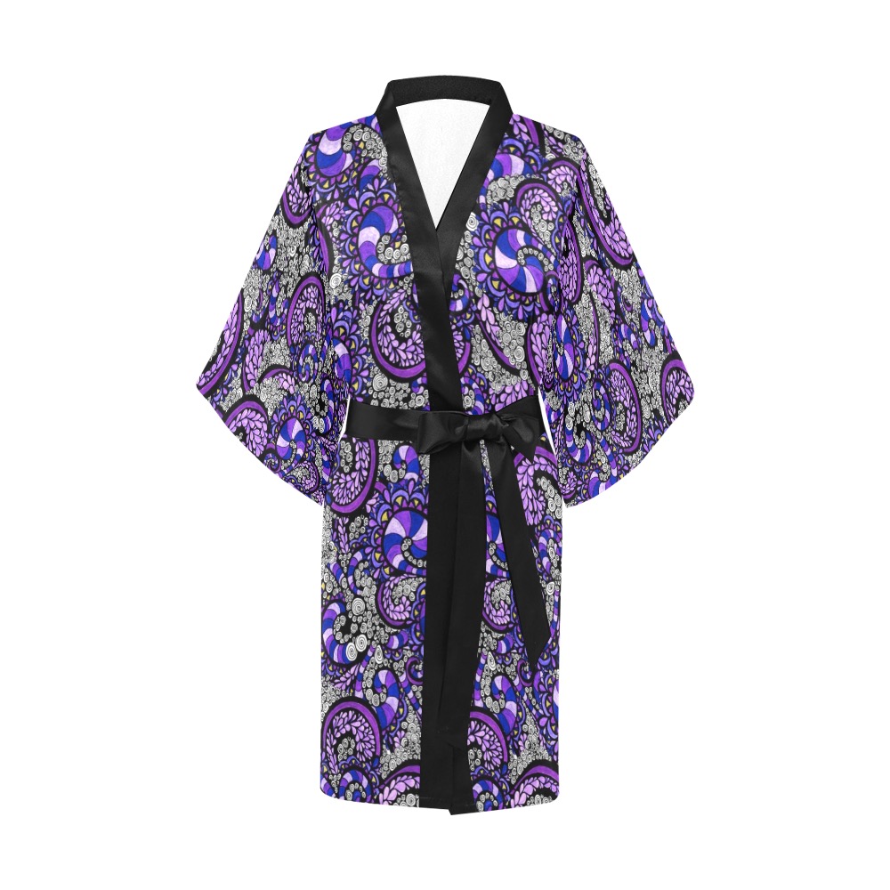 Purple Pulse - Large Pattern Kimono Robe