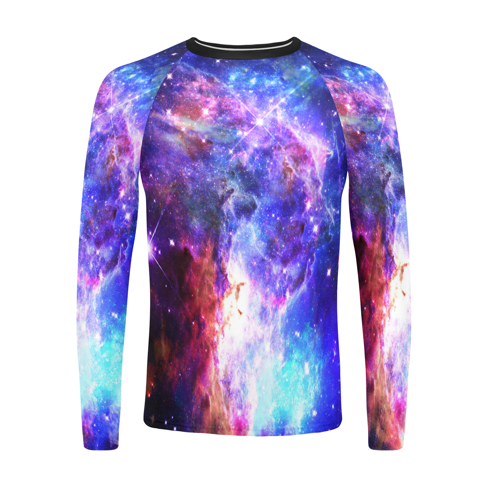 Mystical fantasy deep galaxy space - Interstellar cosmic dust Men's Long Sleeve Swim Shirt (Model S39)