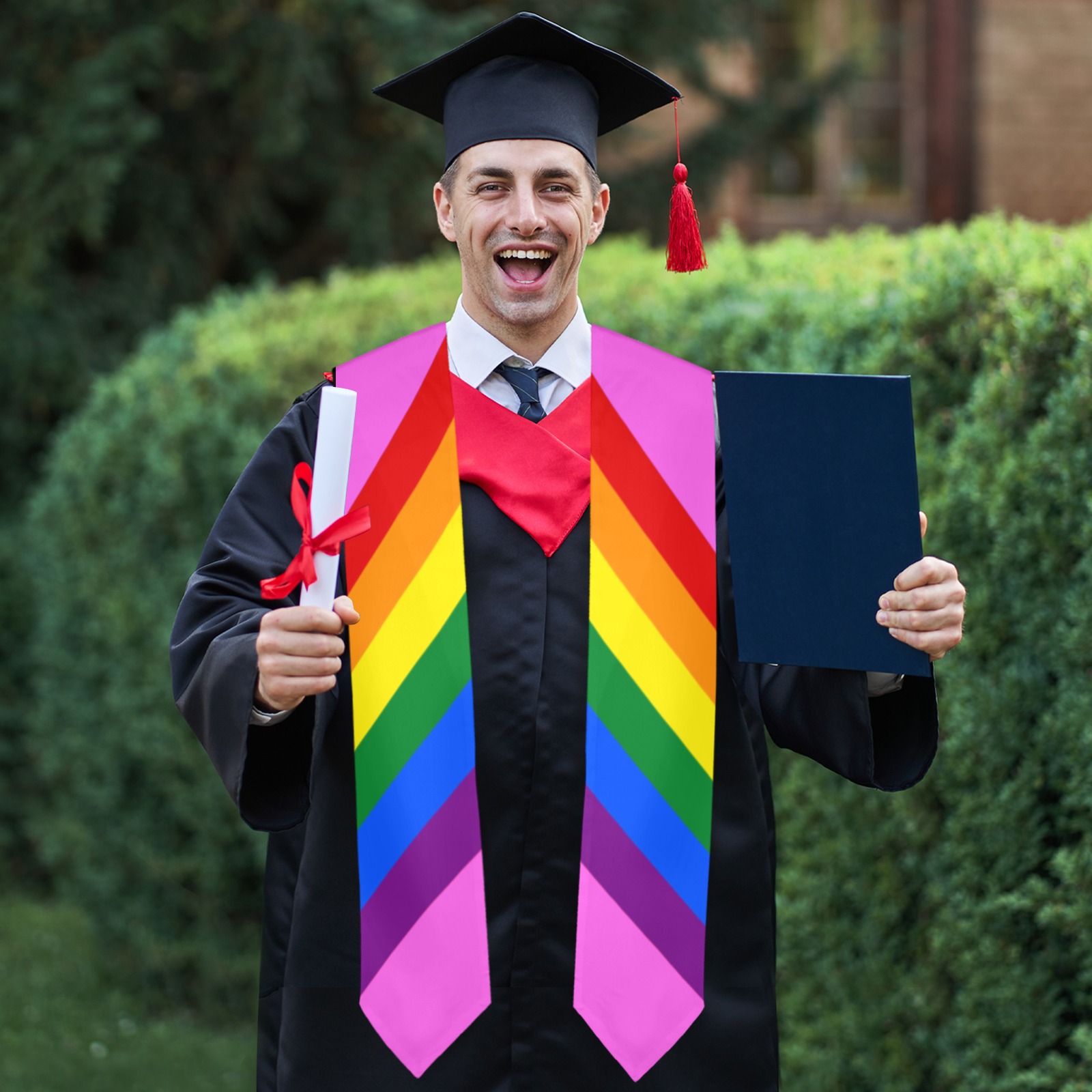 Gay Pride Rainbow Flag Stripes Graduation Stole