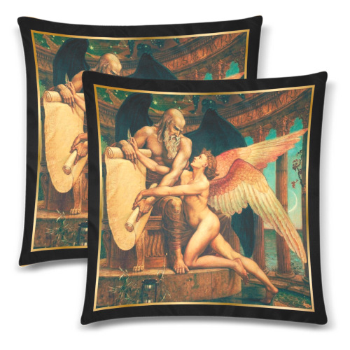 First Remastered Version of The Roll of Fate by Walter Crane Custom Zippered Pillow Cases 18"x 18" (Twin Sides) (Set of 2)