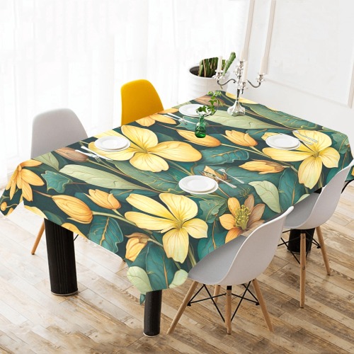 Fabulous Florals 7 Cotton Linen Tablecloth 60"x120"