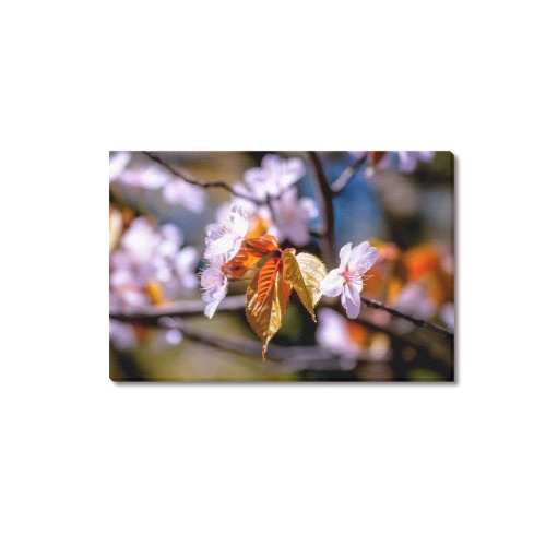 sakura tree flower flora spring blossom cherry Upgraded Canvas Print 18"x12"