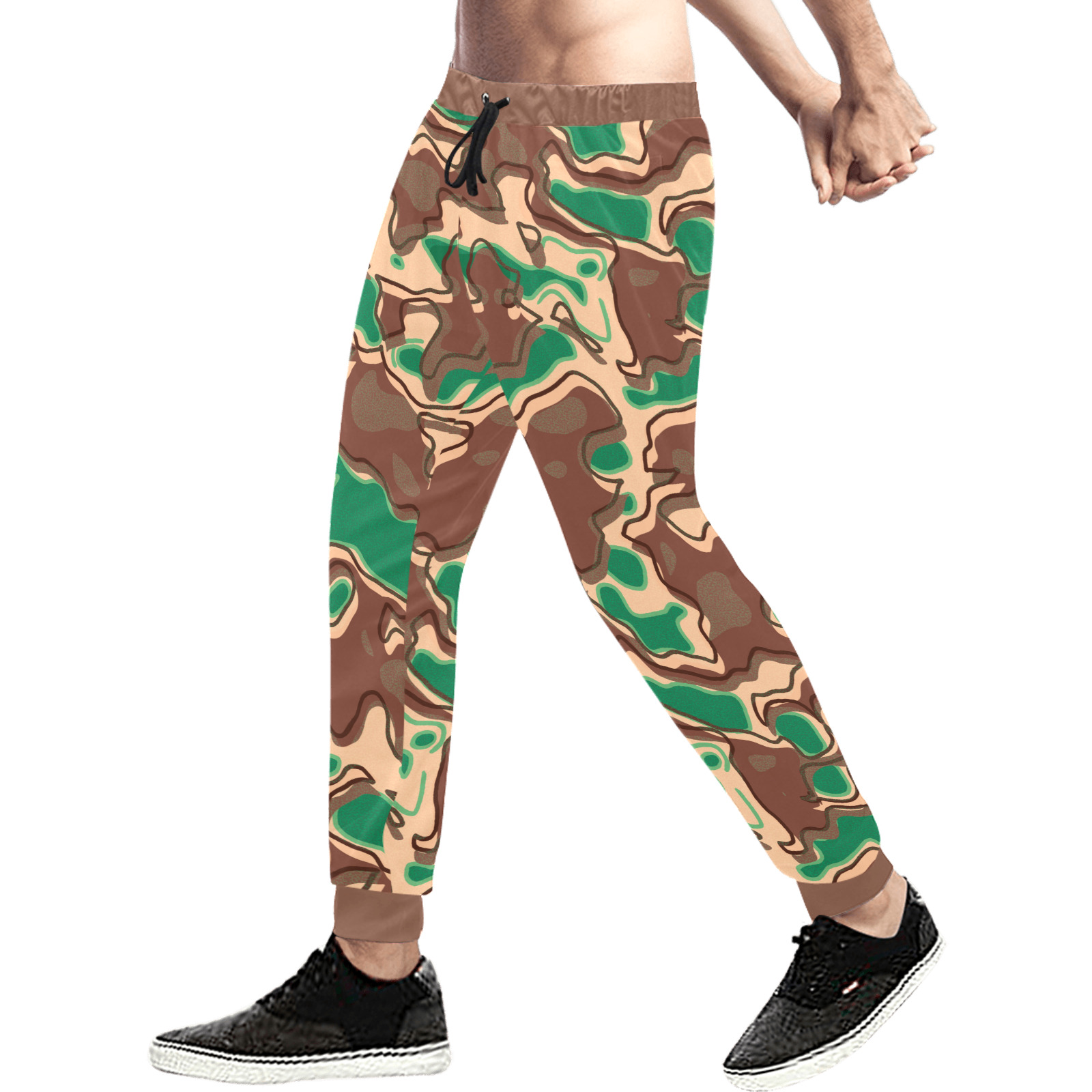 Modern Fashion Military Sand Desert Camouflage Men's All Over Print Sweatpants (Model L11)