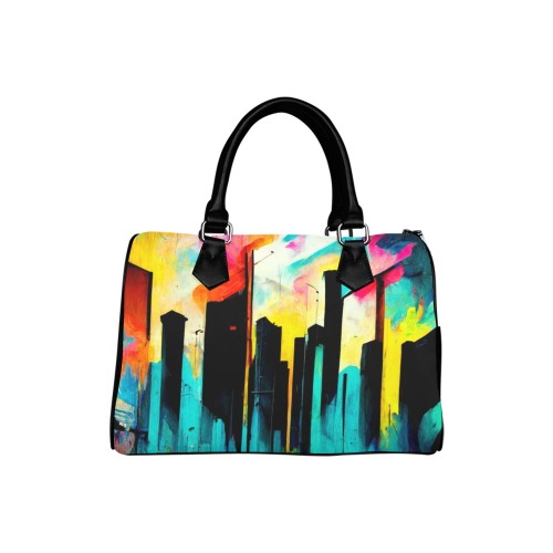 colourful graffiti street Boston Handbag (Model 1621)