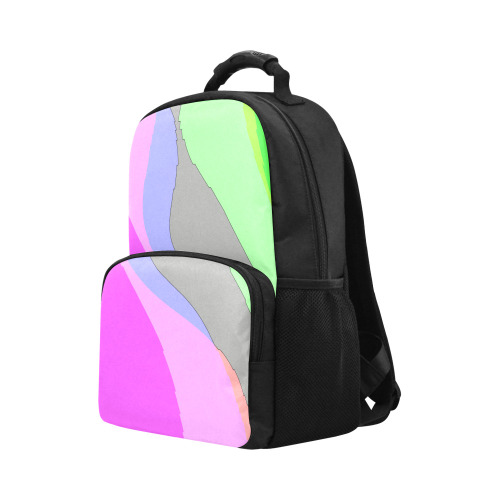 Abstract 703 - Retro Groovy Pink And Green Unisex Laptop Backpack (Model 1663)