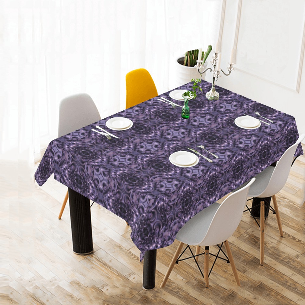 violet repeating pattern Cotton Linen Tablecloth 60"x 84"