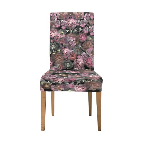 peonies dark pink Removable Dining Chair Cover