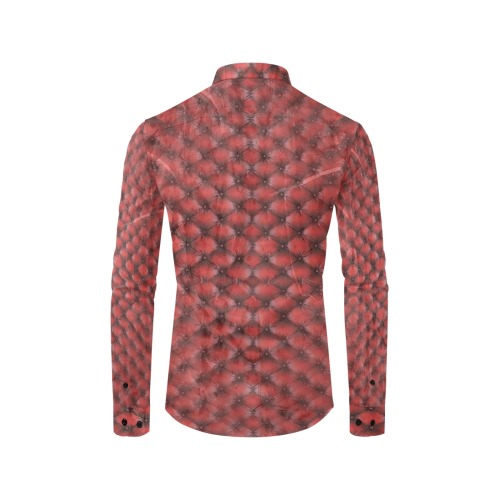 Leather Red Step by Artdream Men's All Over Print Casual Dress Shirt (Model T61)