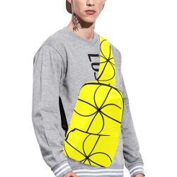 Black InterlockingCircles Twirled Yellow Chest Bag (Model 1678)