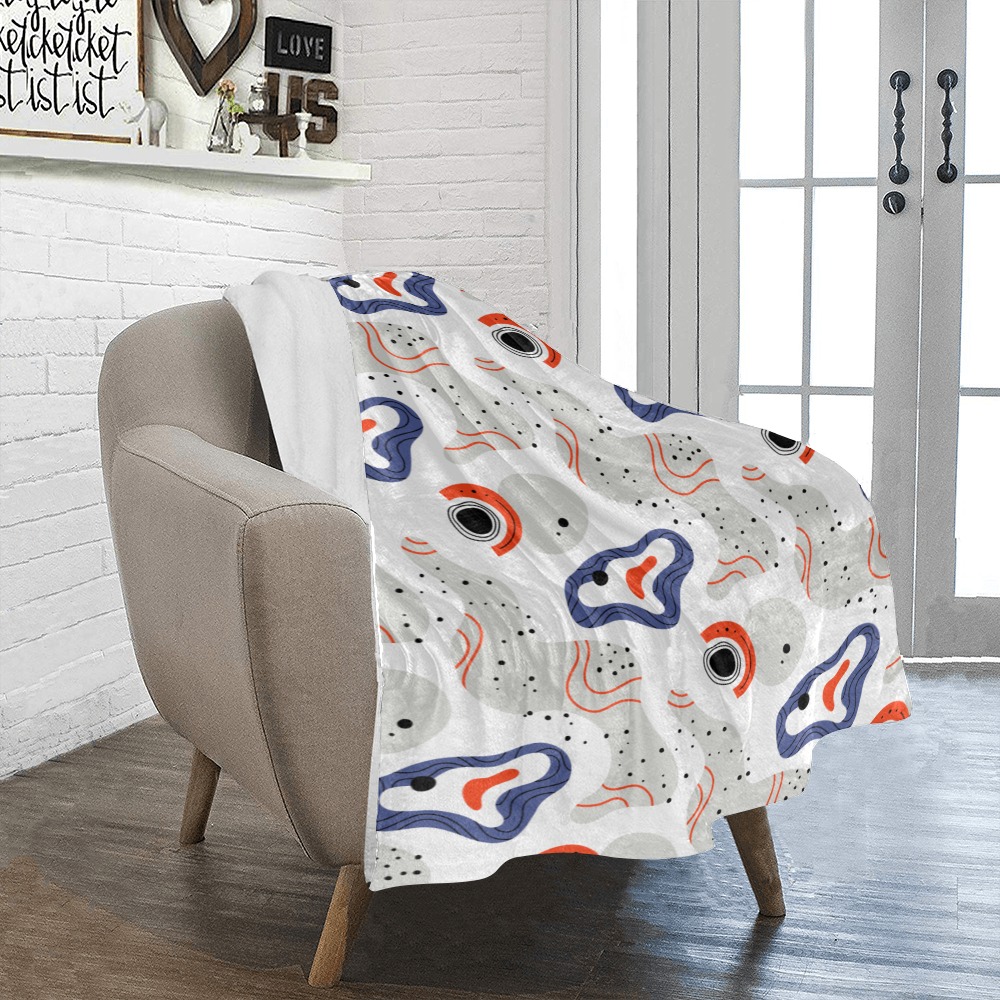 Elegant Abstract Mid Century Pattern Ultra-Soft Micro Fleece Blanket 30''x40''