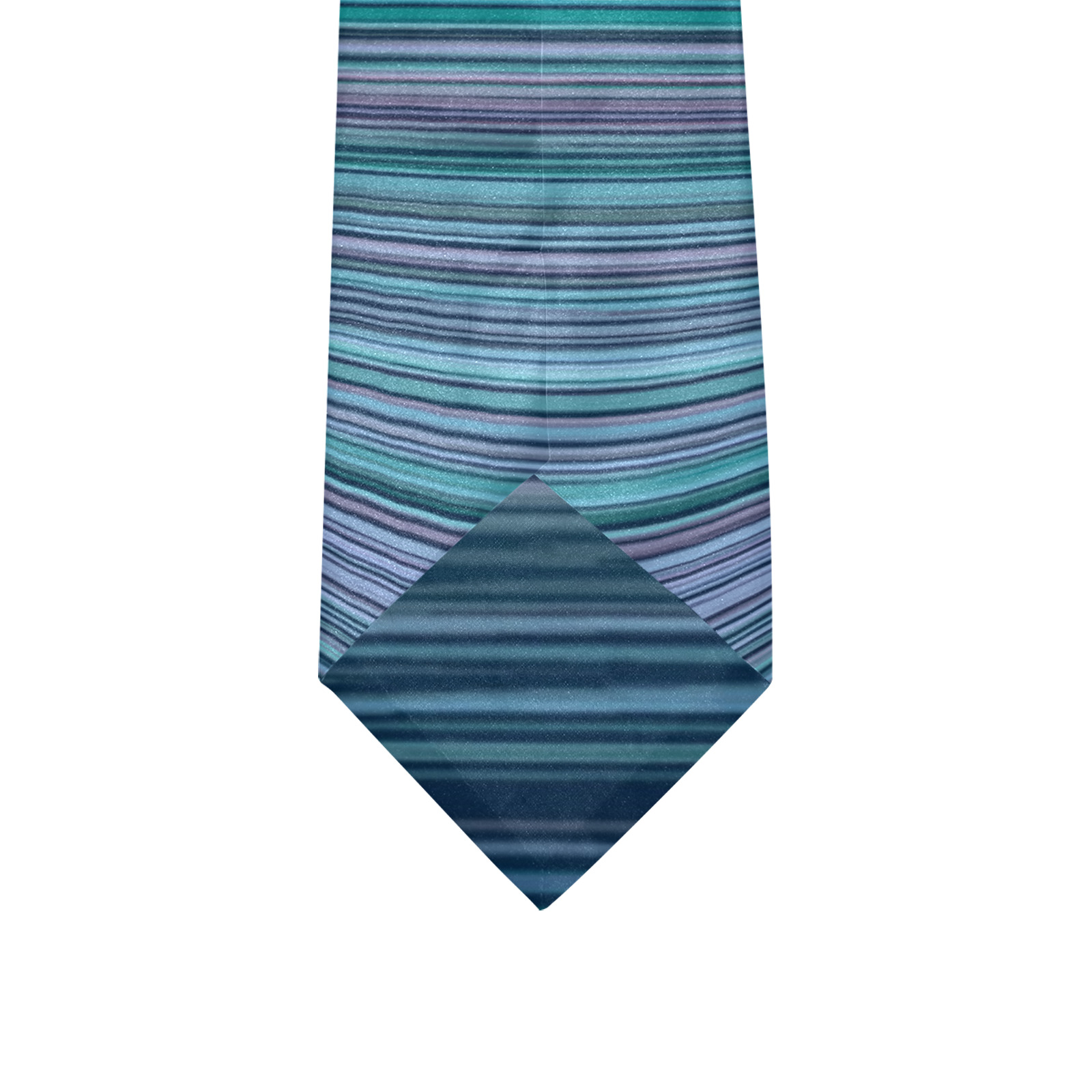 Abstract Blue Horizontal Stripes Custom Peekaboo Tie with Hidden Picture