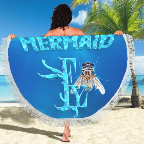 Mermaid Collectable Fly Circular Beach Shawl 59"x 59"