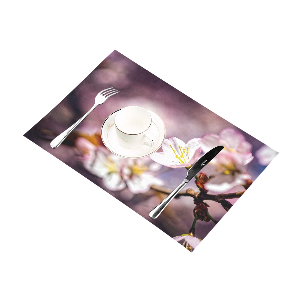 Magic of a sakura cherry garden in Hanami season. Placemat 12’’ x 18’’ (Set of 6)