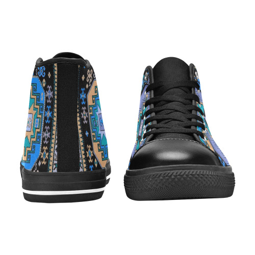 Folk Art Women's Classic High Top Canvas Shoes (Model 017)