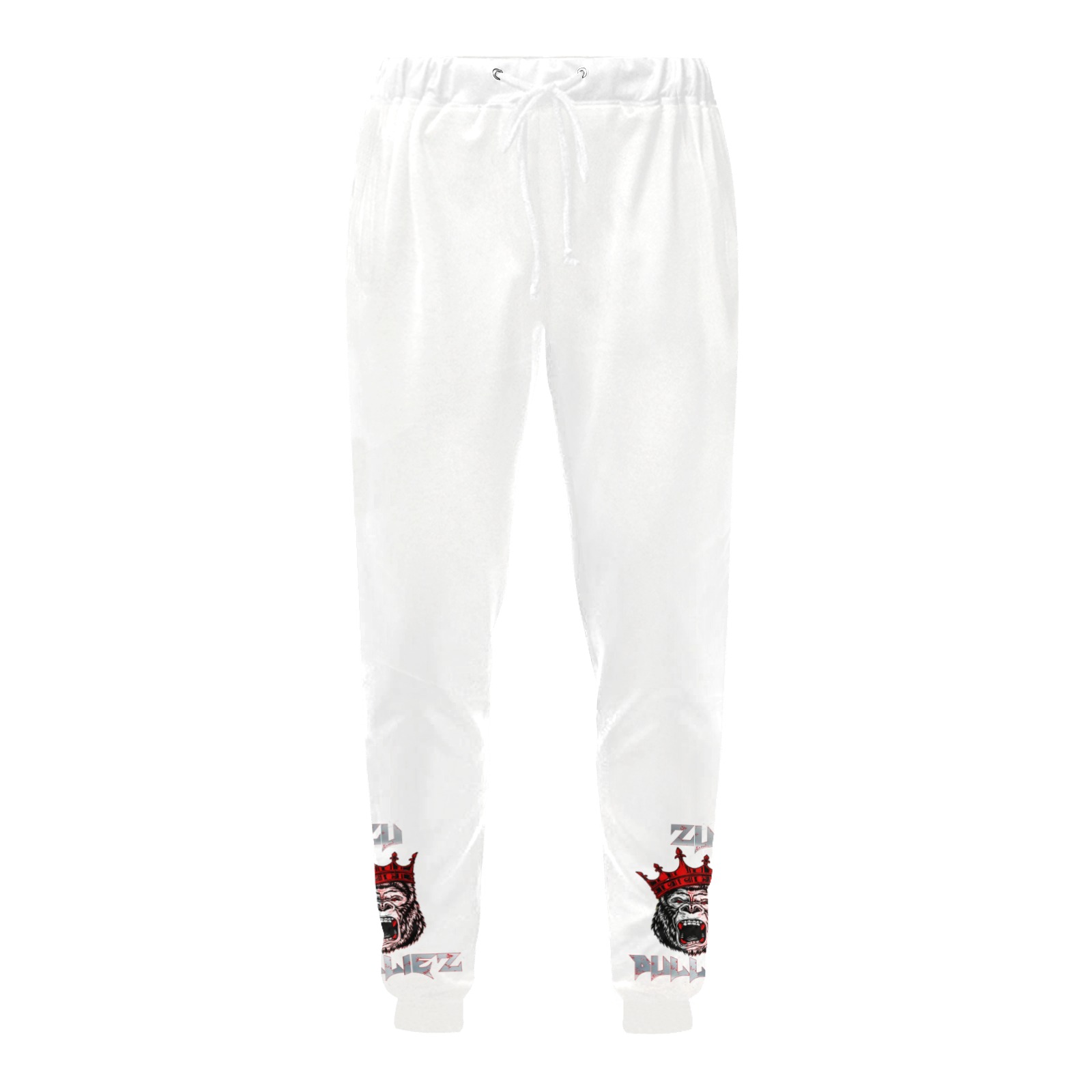 Zu Bulliez White Men's All Over Print Sweatpants (Model L11)