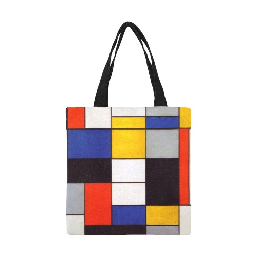 Composition A by Piet Mondrian All Over Print Canvas Tote Bag/Small (Model 1697)