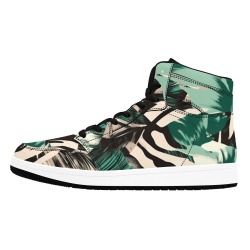 Lush wild abstract jungle-374 Men's High Top Sneakers (Model 20042)