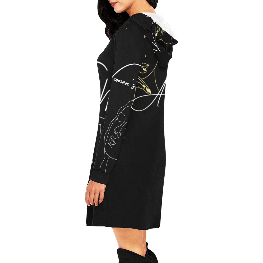 A Women's Worth (1) All Over Print Hoodie Mini Dress (Model H27)