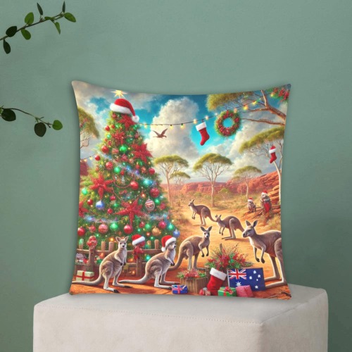 Outback Christmas Custom Zippered Pillow Cases 16"x16" (Two Sides)