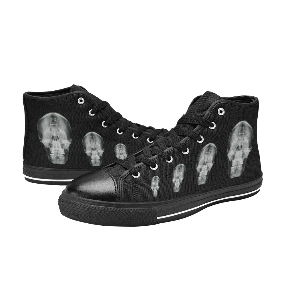 CHECK MY BRAIN Women's Classic High Top Canvas Shoes (Model 017)