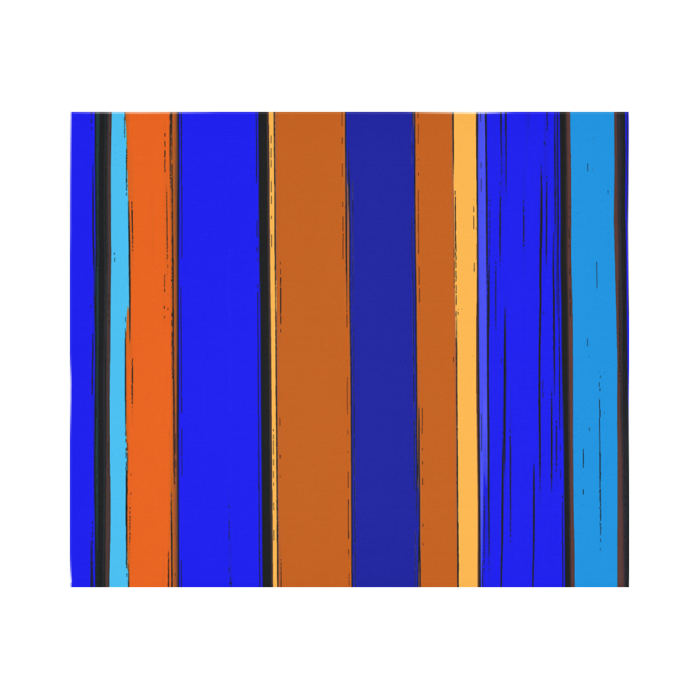 Abstract Blue And Orange 930 Polyester Peach Skin Wall Tapestry 60"x 51"