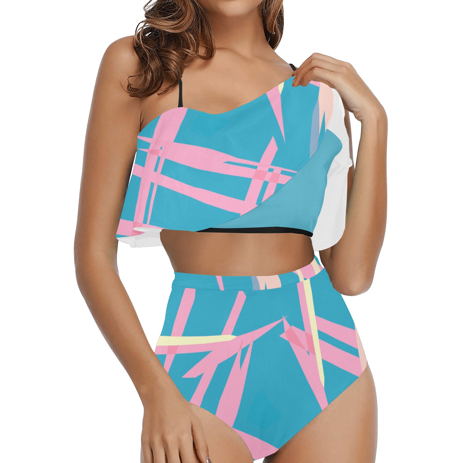 shatteredagain High Waisted Ruffle Bikini Set (Model S13)