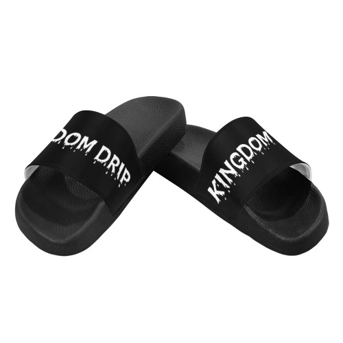Kingdom Drip Men Slides White Men's Slide Sandals (Model 057)