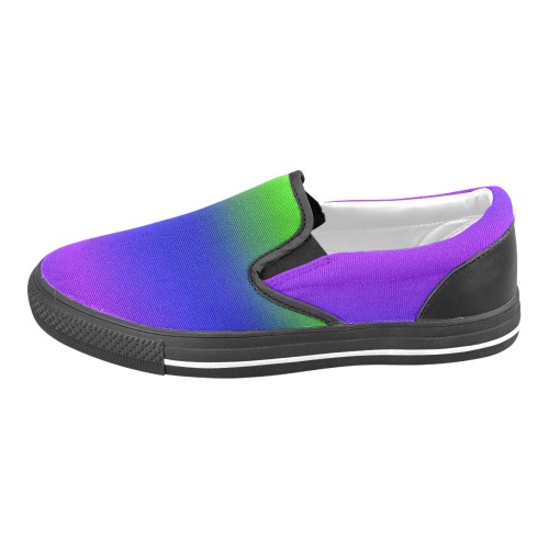 rainbow side 3 Men's Unusual Slip-on Canvas Shoes (Model 019)