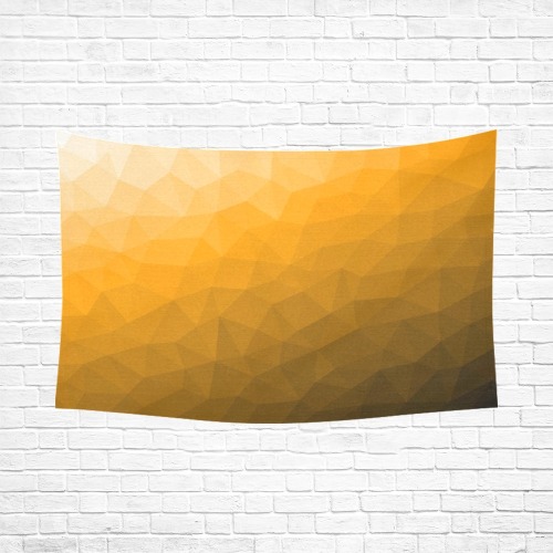 Orange gradient geometric mesh pattern Cotton Linen Wall Tapestry 90"x 60"