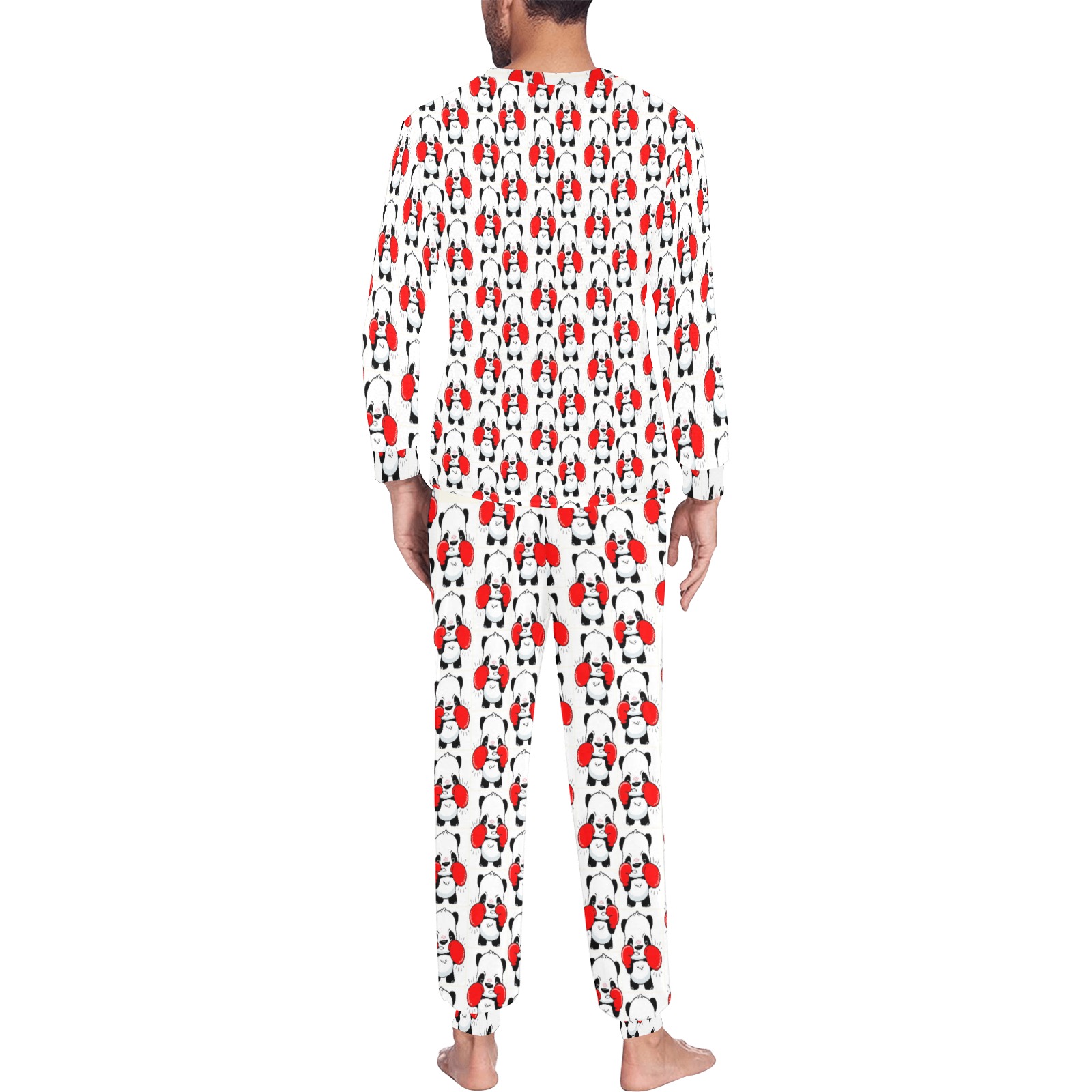 Boxing MaMa Men's All Over Print Pajama Set with Custom Cuff