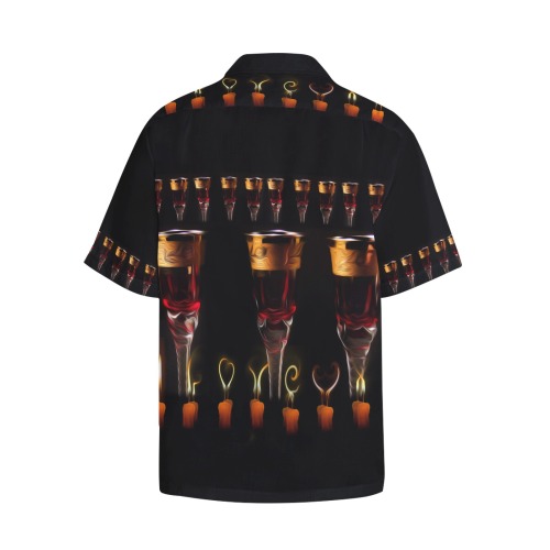 Gothic Wine Candles Ritual Hawaiian Shirt with Chest Pocket&Merged Design (T58)
