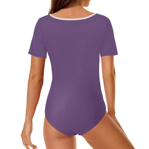 color purple 3515U Women's Short Sleeve Bodysuit