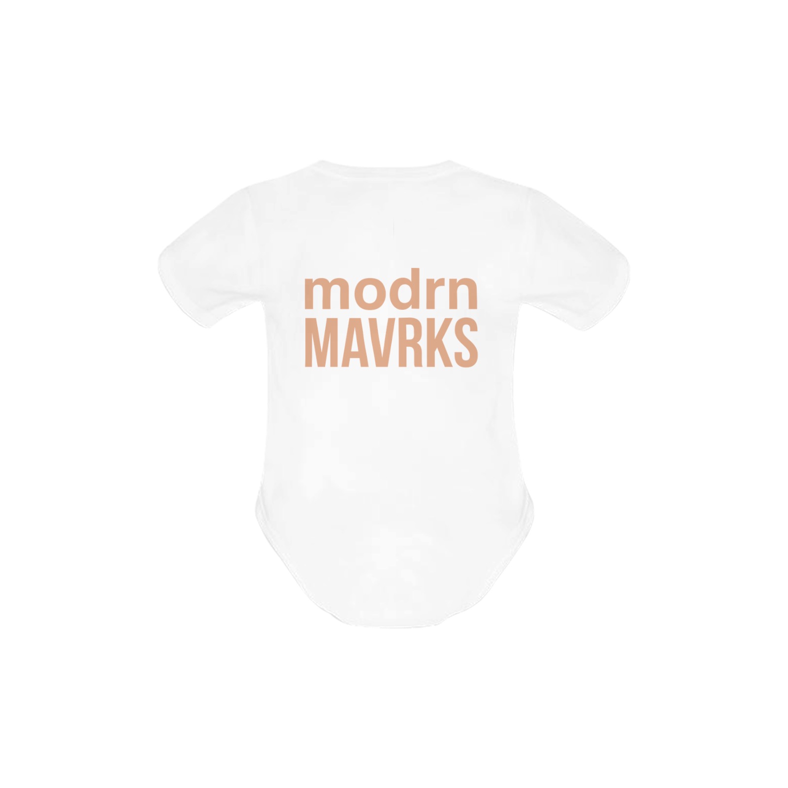modrn_Mavrks22LOGO_CreamBlush (baby fit) Baby Powder Organic Short Sleeve One Piece (Model T28)