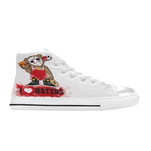 women's haters high tops shoes High Top Canvas Shoes for Kid (Model 017)