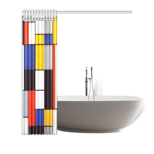 Composition A by Piet Mondrian Shower Curtain 72"x72"